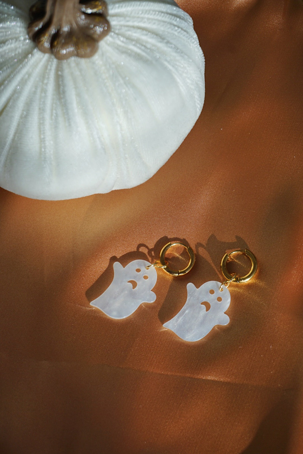 Gold Halloween Earrings with ghost charms