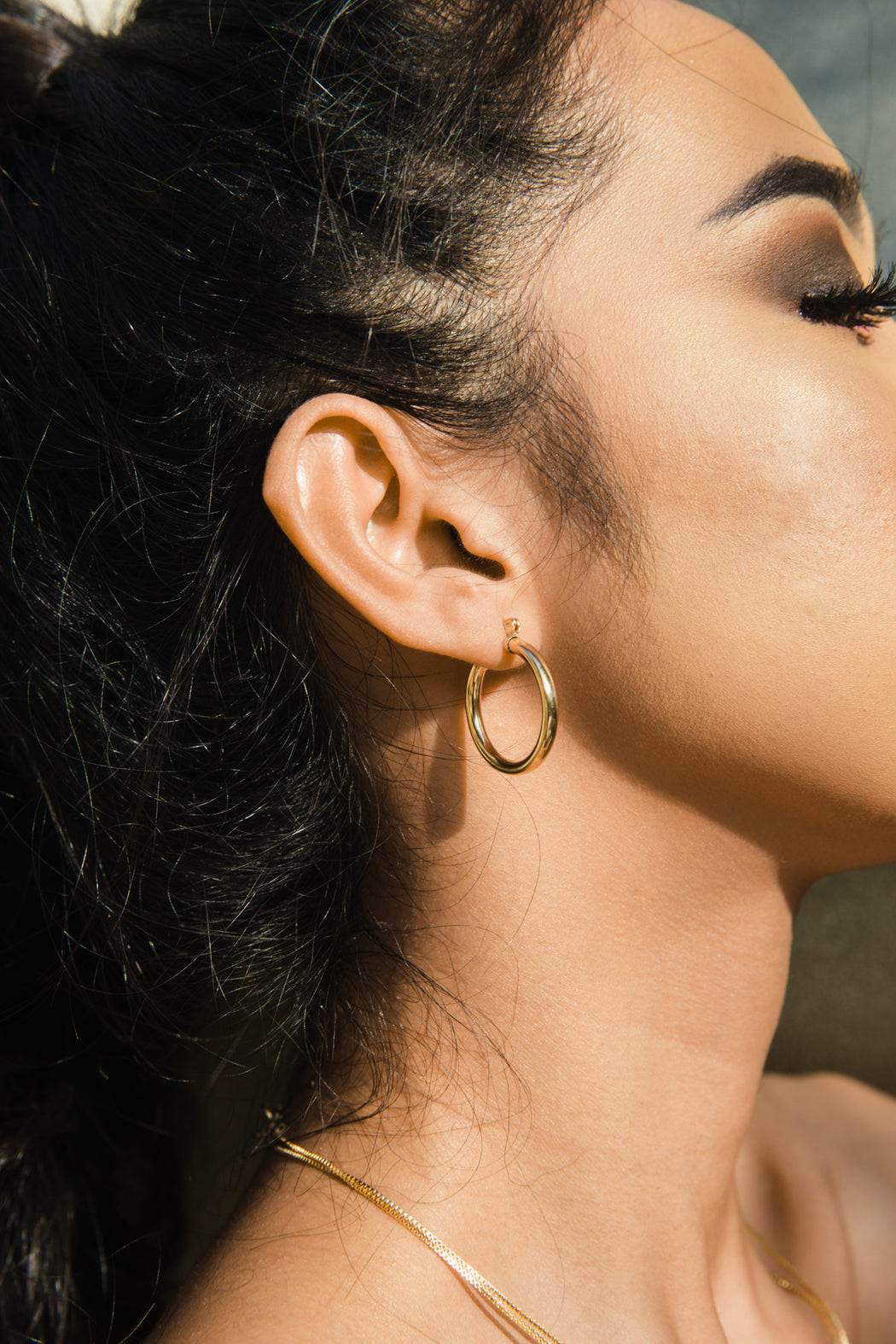 Gold Filled Chunky Hoop Earrings 