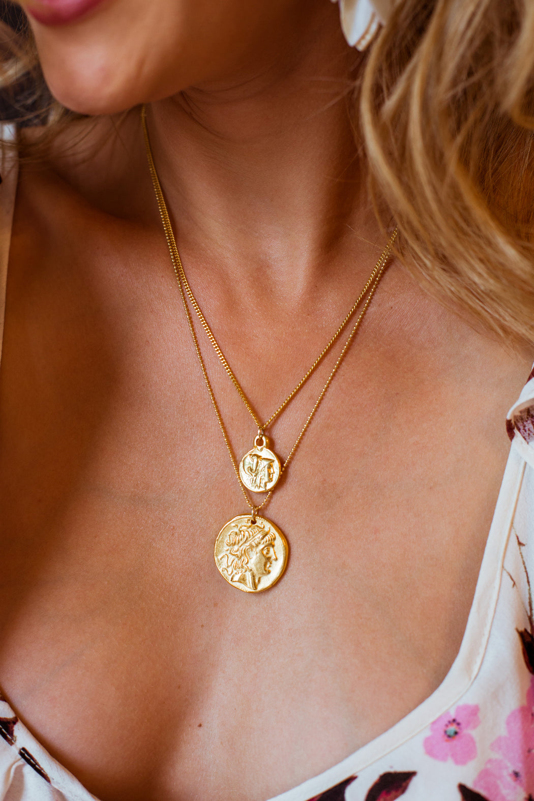 Gold Filled Coin Medallion Necklace