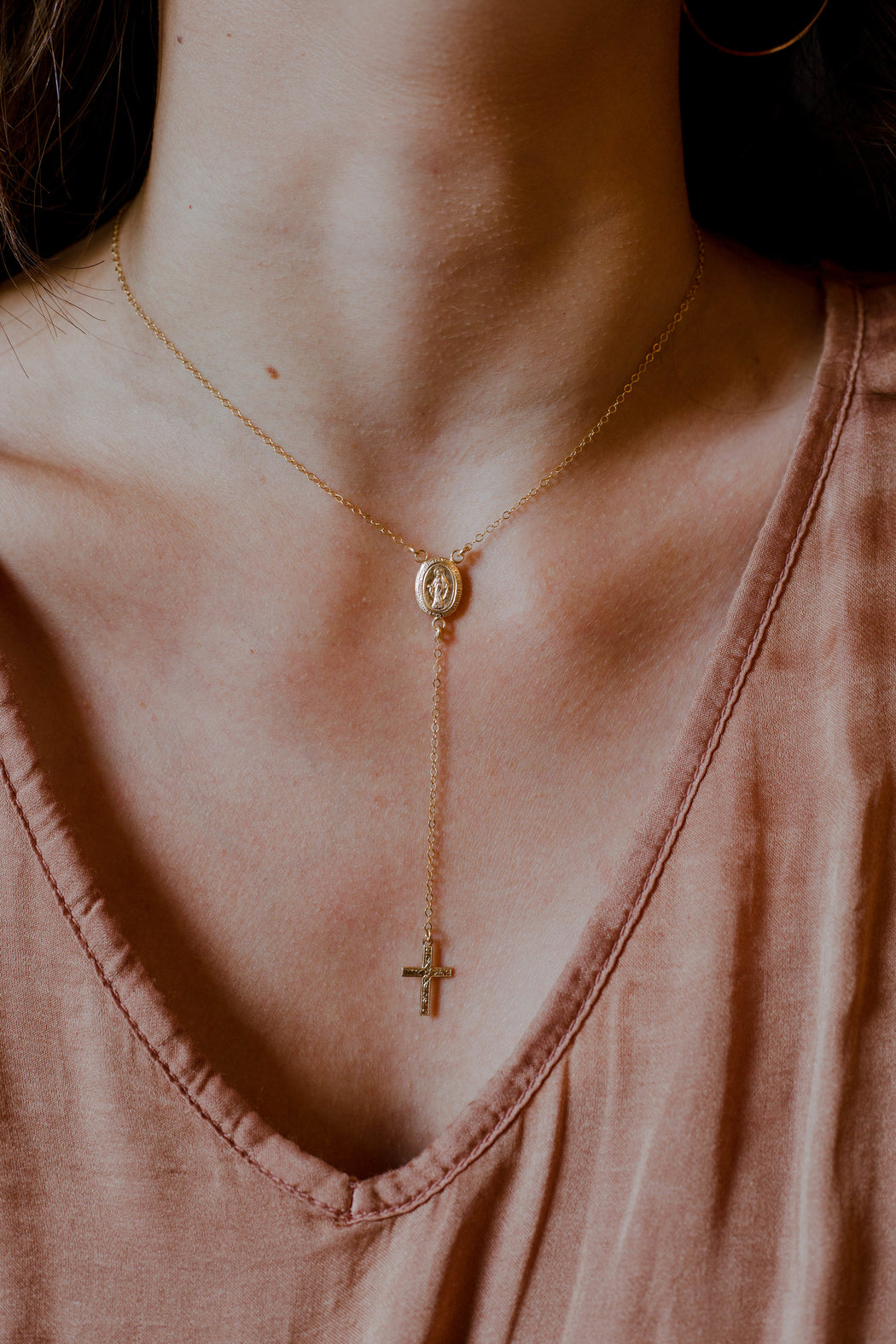 Gold Rosary Necklace